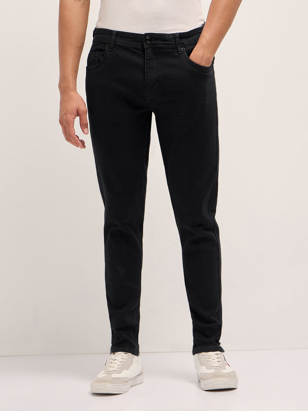 Black Mid-Rise Skinny Fit Jeans