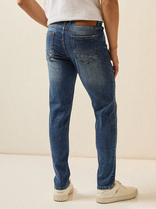 Mid Blue with Light Fade Skinny Fit Mid-Rise Jeans