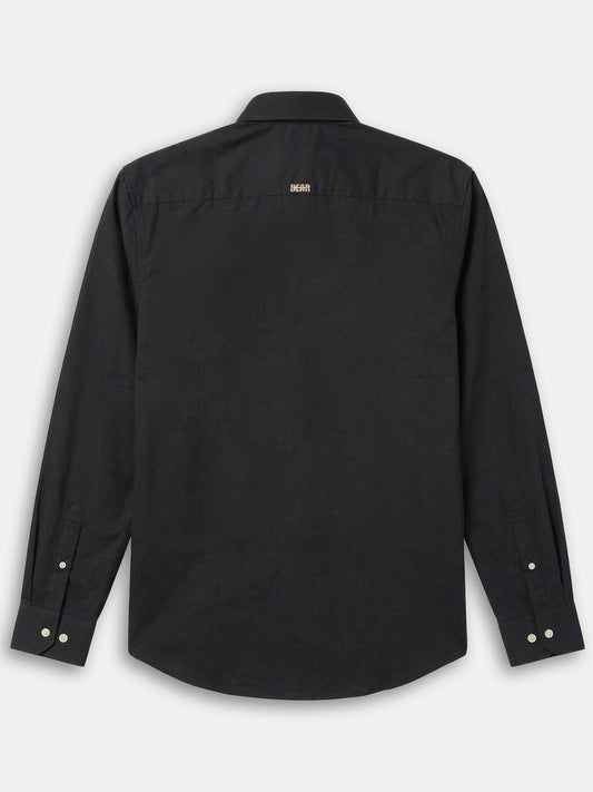 Black Solid Slim Fit Casual Shirt