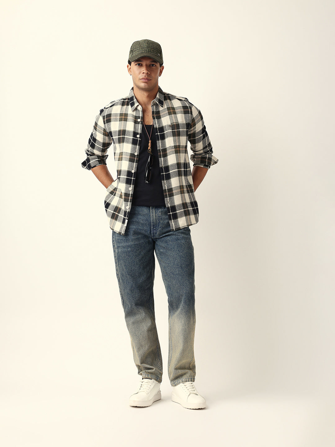Multicolour Flannel Check Slim Fit Casual Shirt