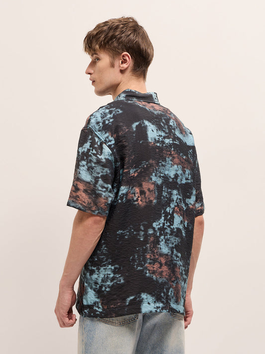 Multi-Color Abstract Digital Print Relax Fit Casual Shirt