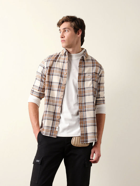 Multicolor Flannel Check Slim Fit Casual Shirt