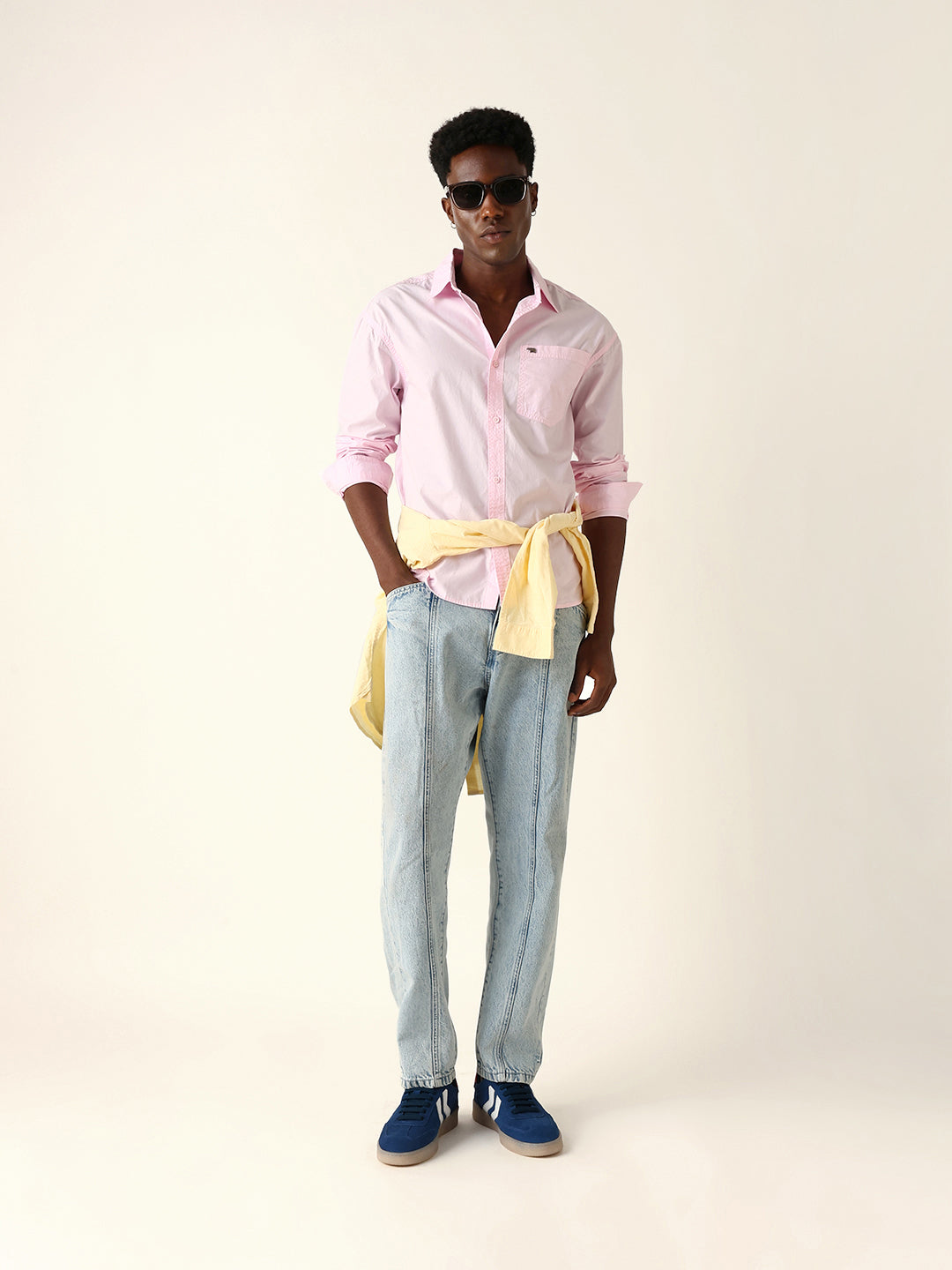 Pink Solid Cotton Relaxed Fit Casual Shirt
