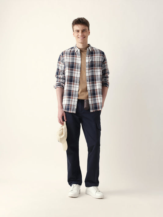 Multicolor Woven Checked Slim Fit Casual Shirt
