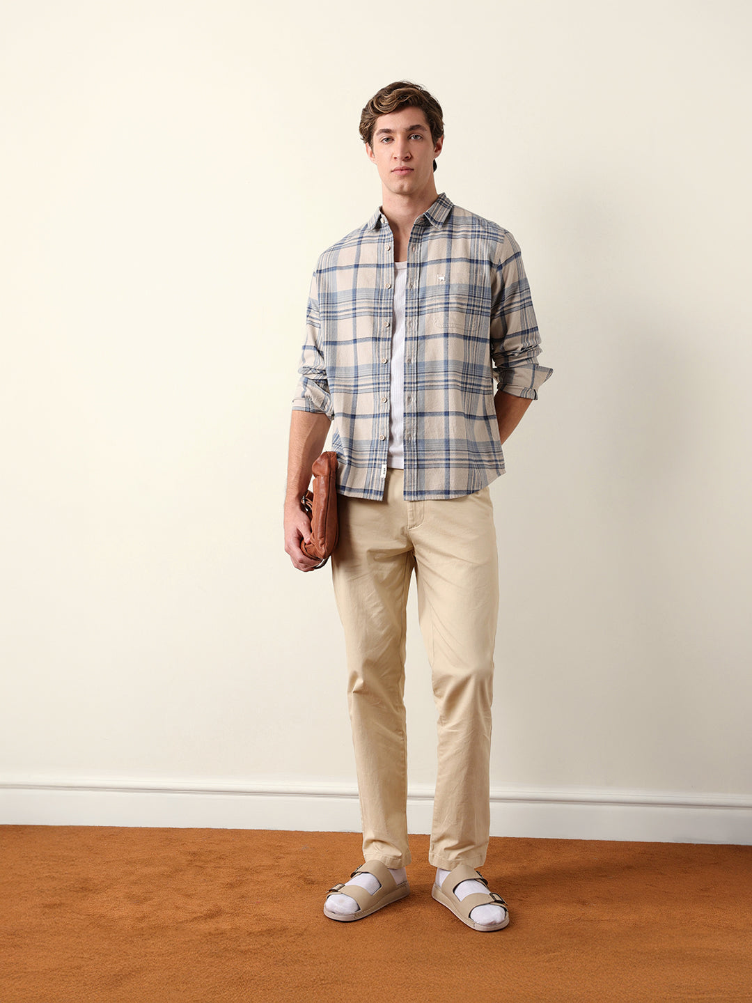Blue Regular Fit Woven Check Flannel Casual Shirt