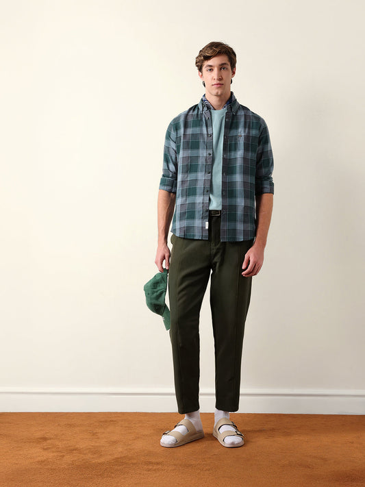 Multicolor Woven Check Slim Fit Casual Shirt