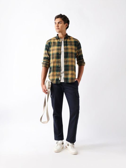 Multicolor Woven Checked Slim Fit Casual Shirt