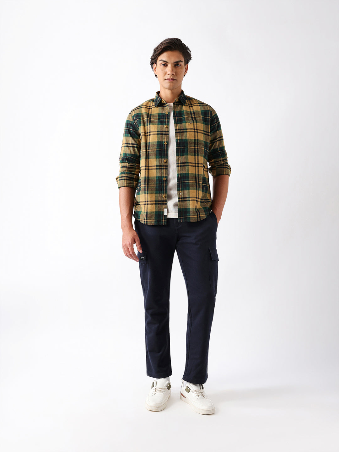 Multicolor Woven Checked Slim Fit Casual Shirt