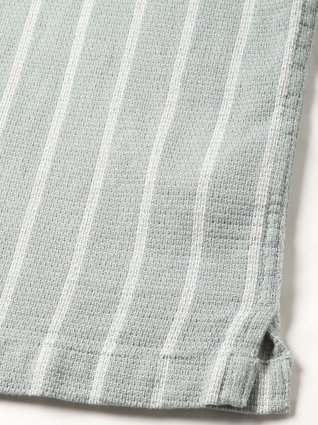 Men's Green Striped Regular Fit Casual Shirt