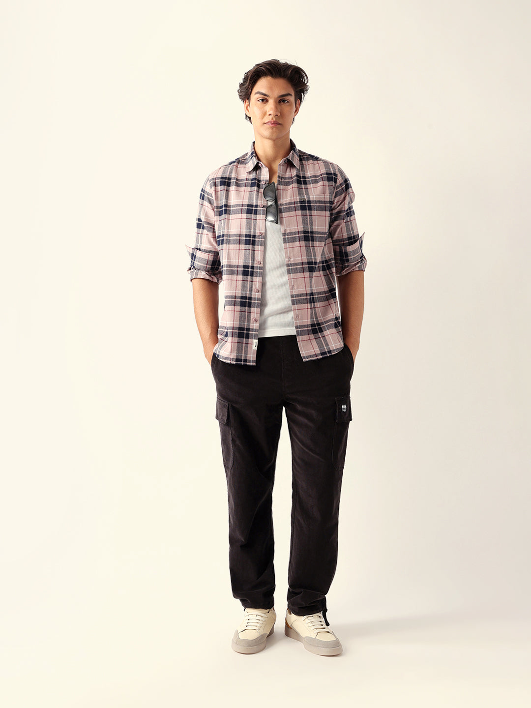 Multicolor Woven Checked Slim Fit Casual Shirt