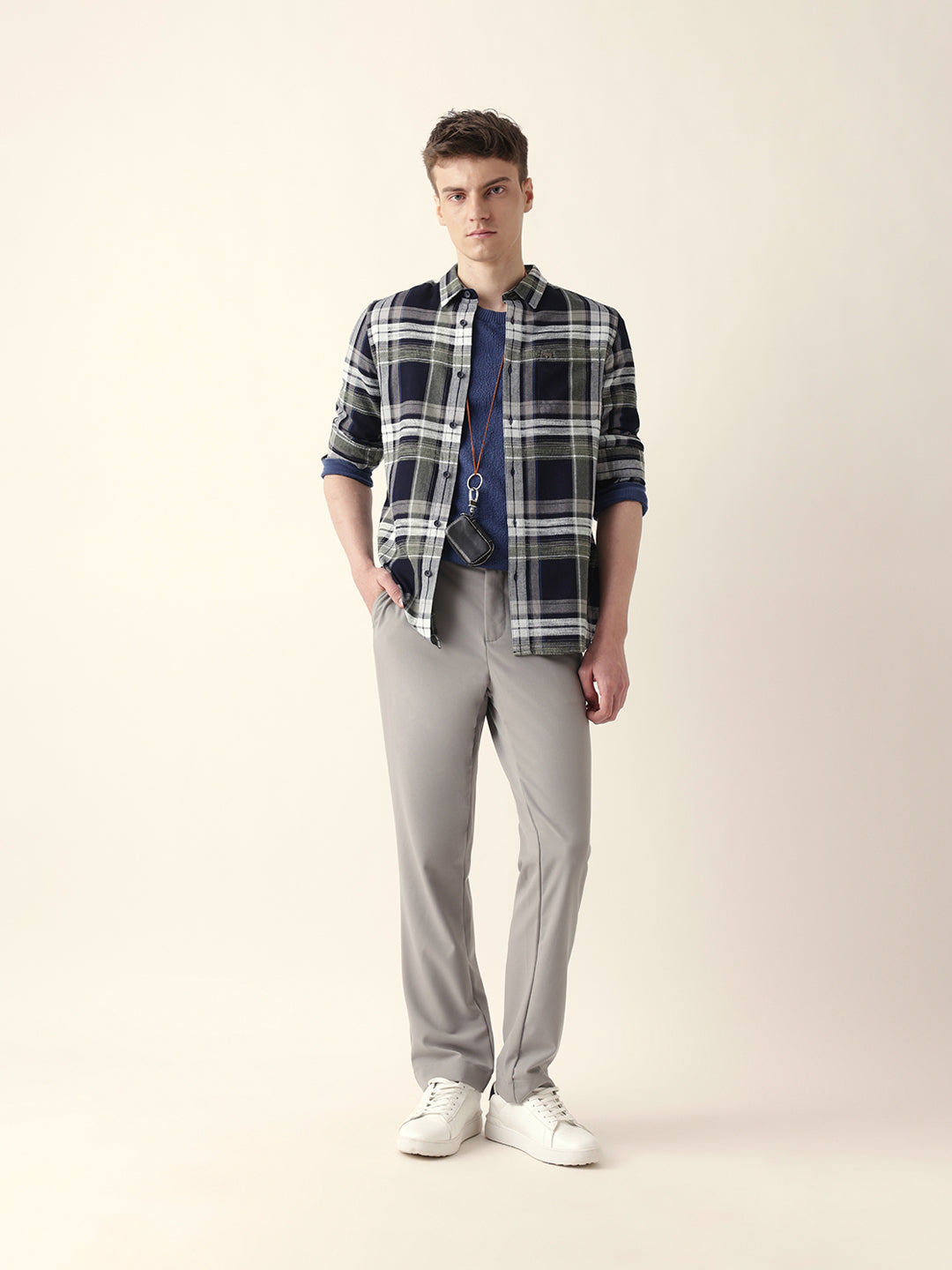Multicolor Classic Tartan Woven Checked Slim Fit Casual Shirt