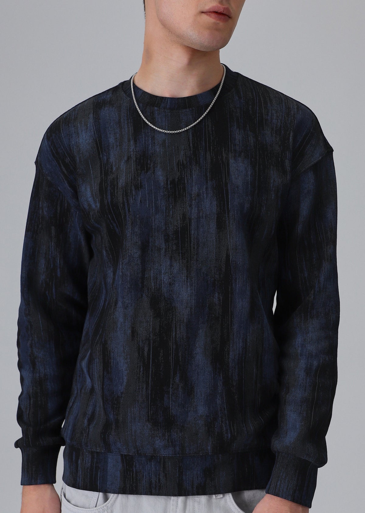 Color Stripes Blue Sweatshirt