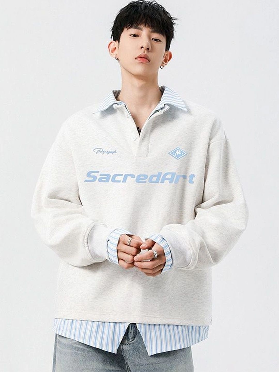 Men Printed Collar Sweatshirt - Image 1