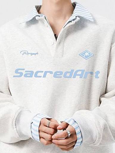 Men printed collar sweatshirt