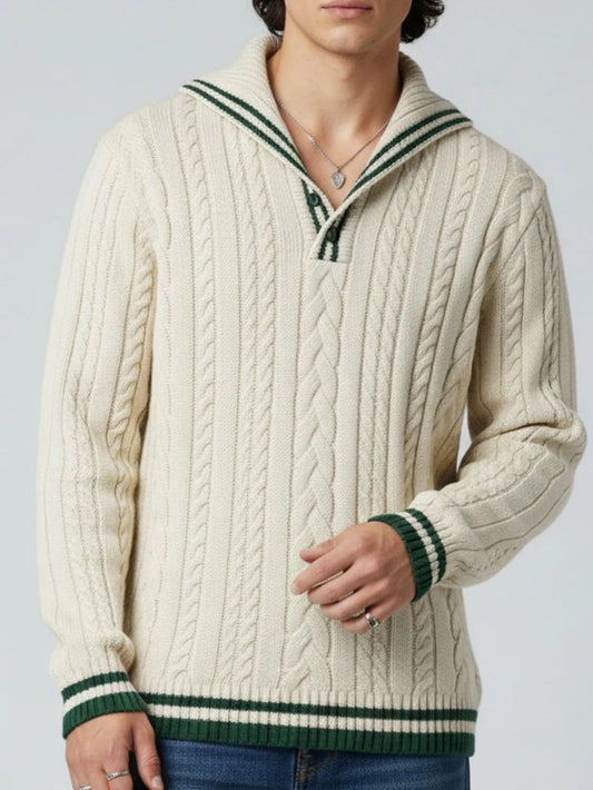 Men Self Design Collared Neck White Sweatshirt