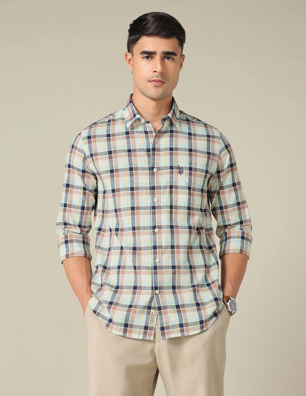 Regular Fit Plaid Checked Shirt