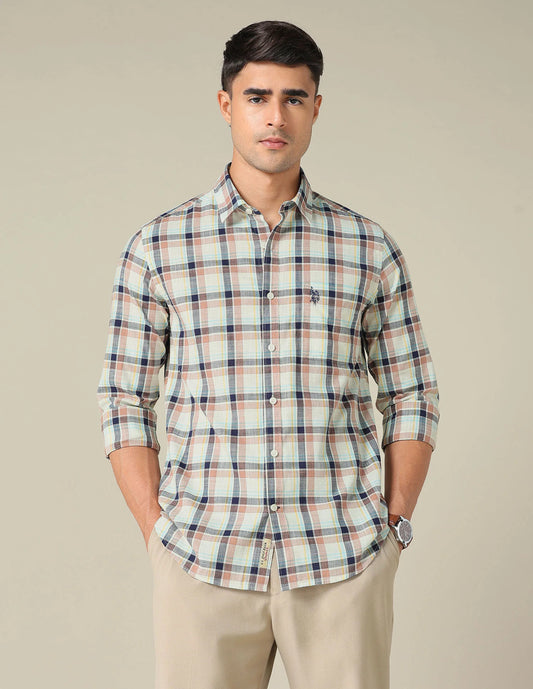 Regular Fit Plaid Checked Shirt