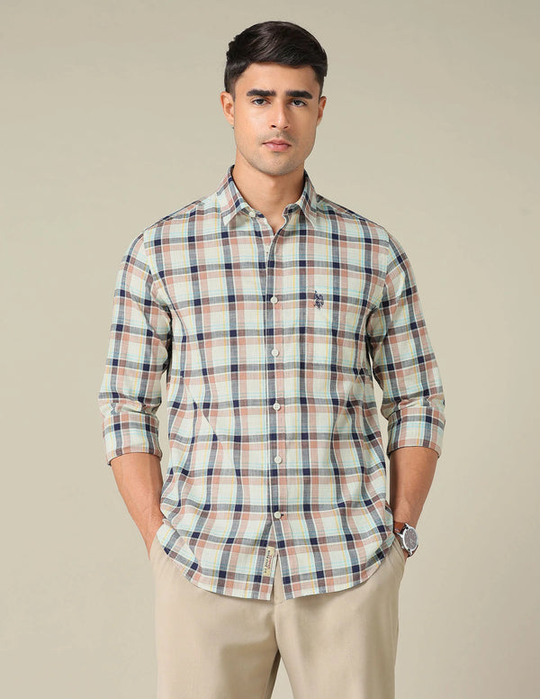 Regular Fit Plaid Checked Shirt
