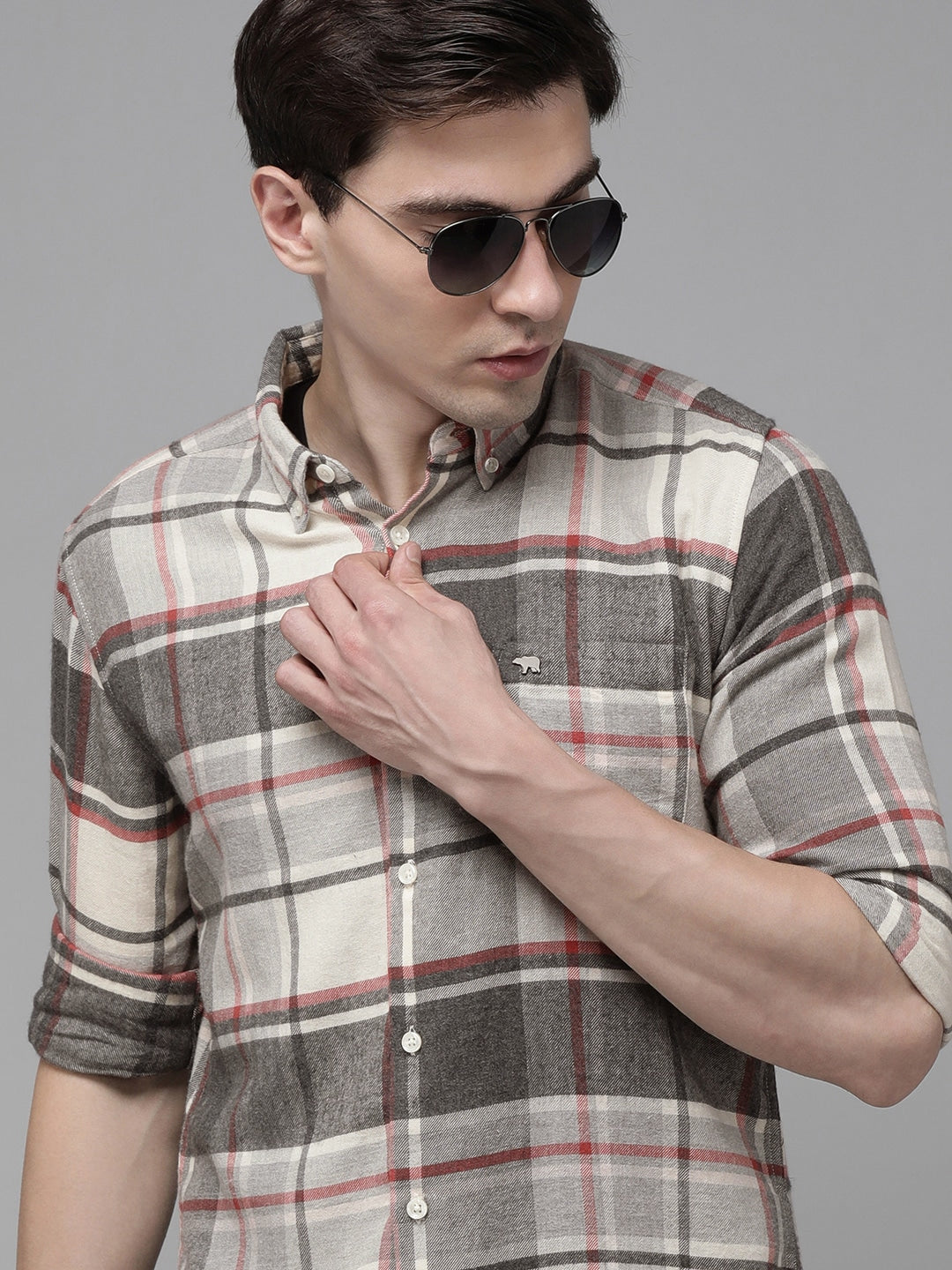 MEN'S GREY FLANNEL CASUAL SHIRT