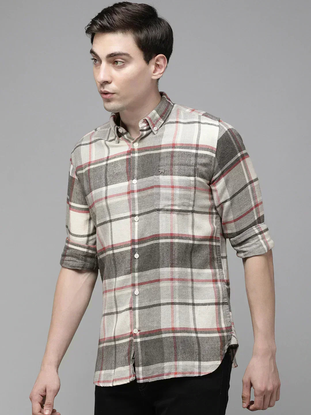 MEN'S GREY FLANNEL CASUAL SHIRT