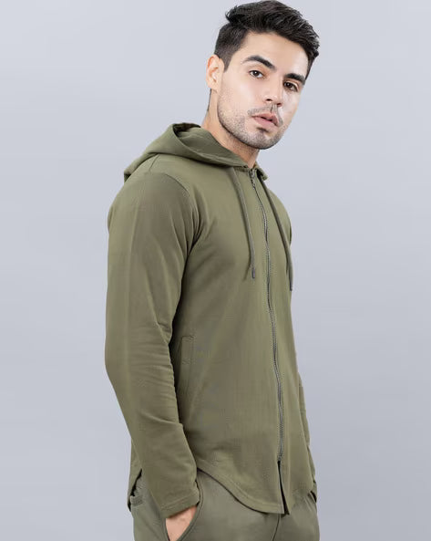 Men Regular Fit Zip-Front sweatshirt