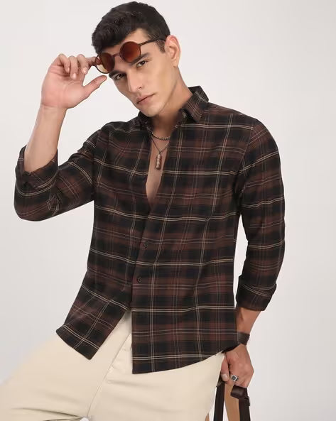 Men's Checked Slim Shirt