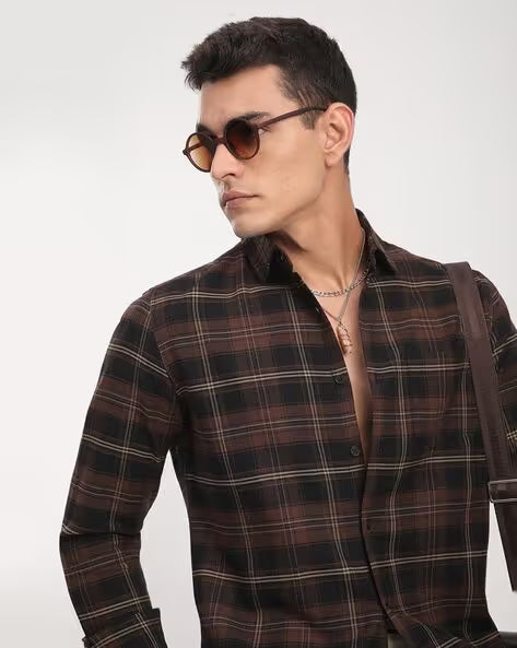 Men's Checked Slim Shirt
