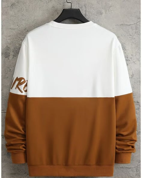 Men Colourblocked Regular Fit Sweatshirt