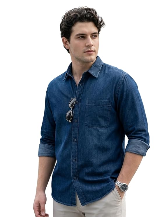 Men's Full Sleeve Regular Fit Casual Denim Shirt