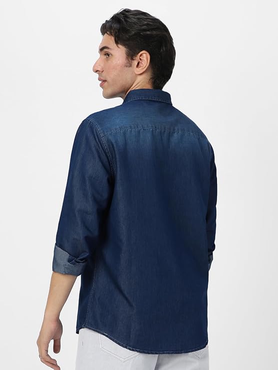 Men's Full Sleeve Regular Fit Casual Denim Shirt
