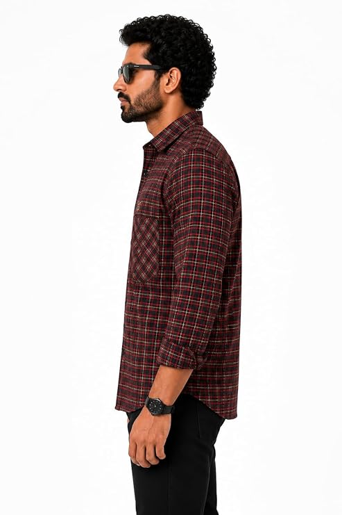 Black Red Check Shirt