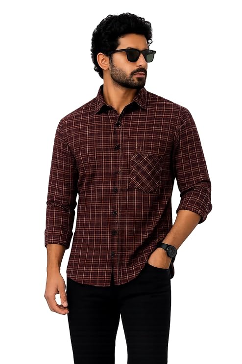 Premium Black Red Check Shirt for Men