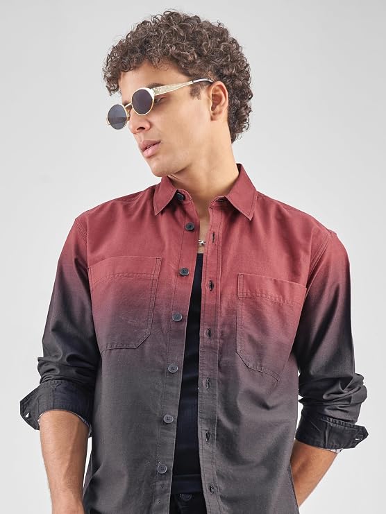 Men  Double Color Shirt