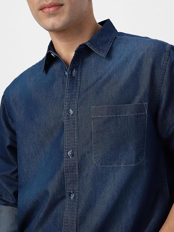 Men's Full Sleeve Regular Fit Casual Denim Shirt