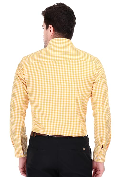 Men’s Yellow Checked Full Sleeve Casual Shirt