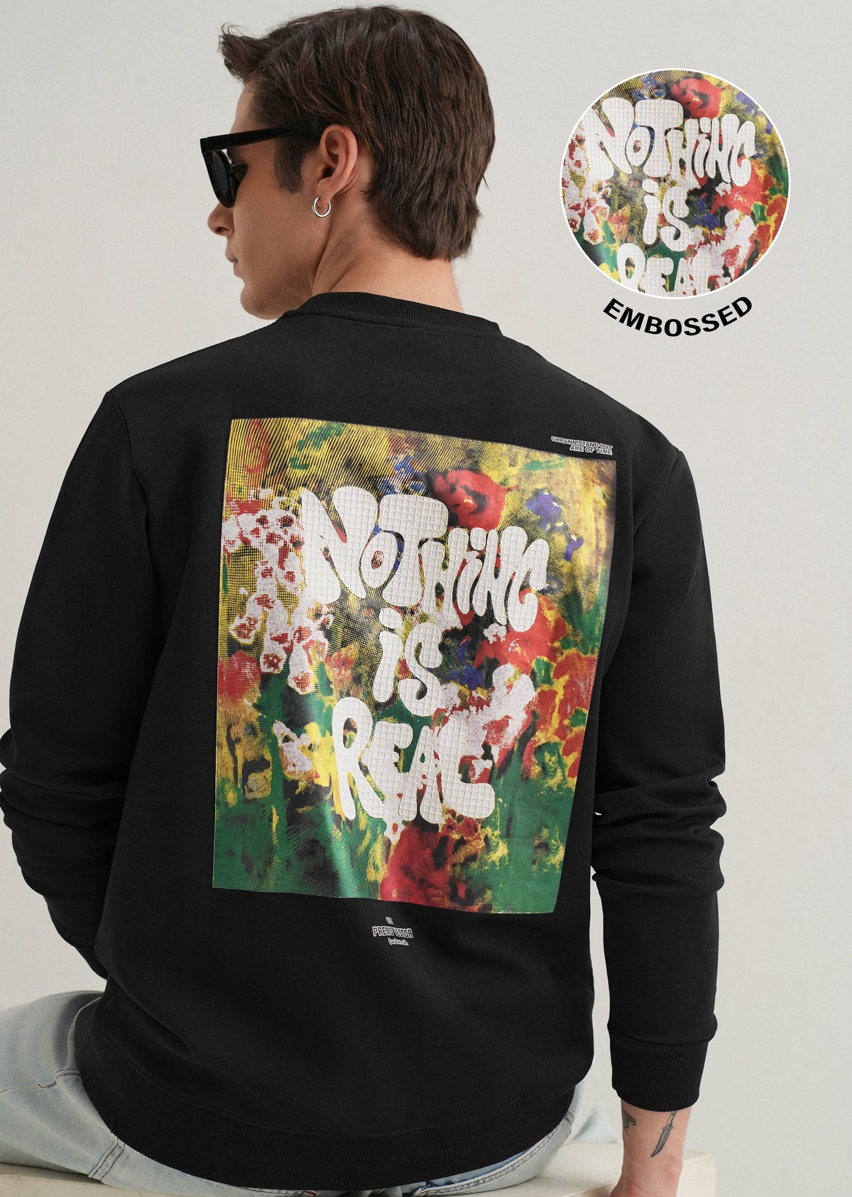 Black Back Printed Sweatshirt