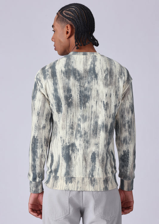 Color Stripes Cream Sweatshirt