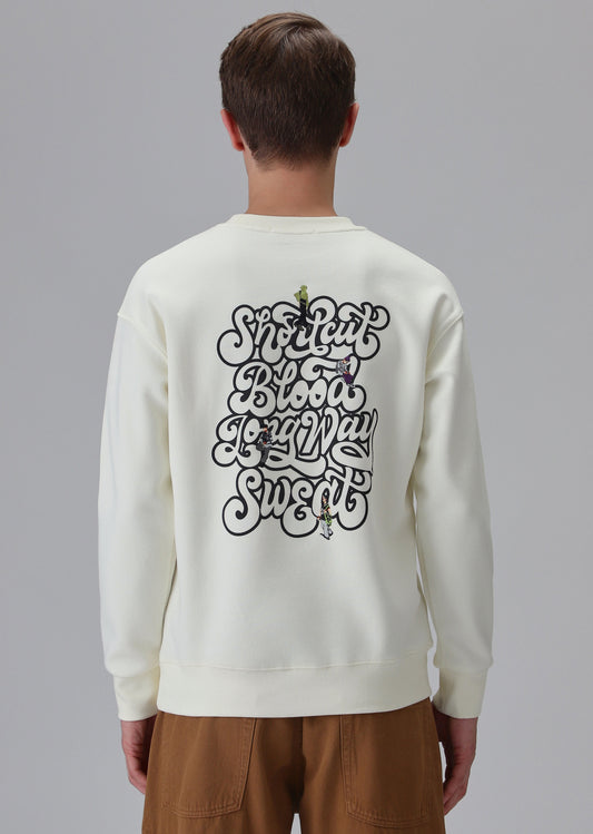 Cream Back Emboss Sweatshirt