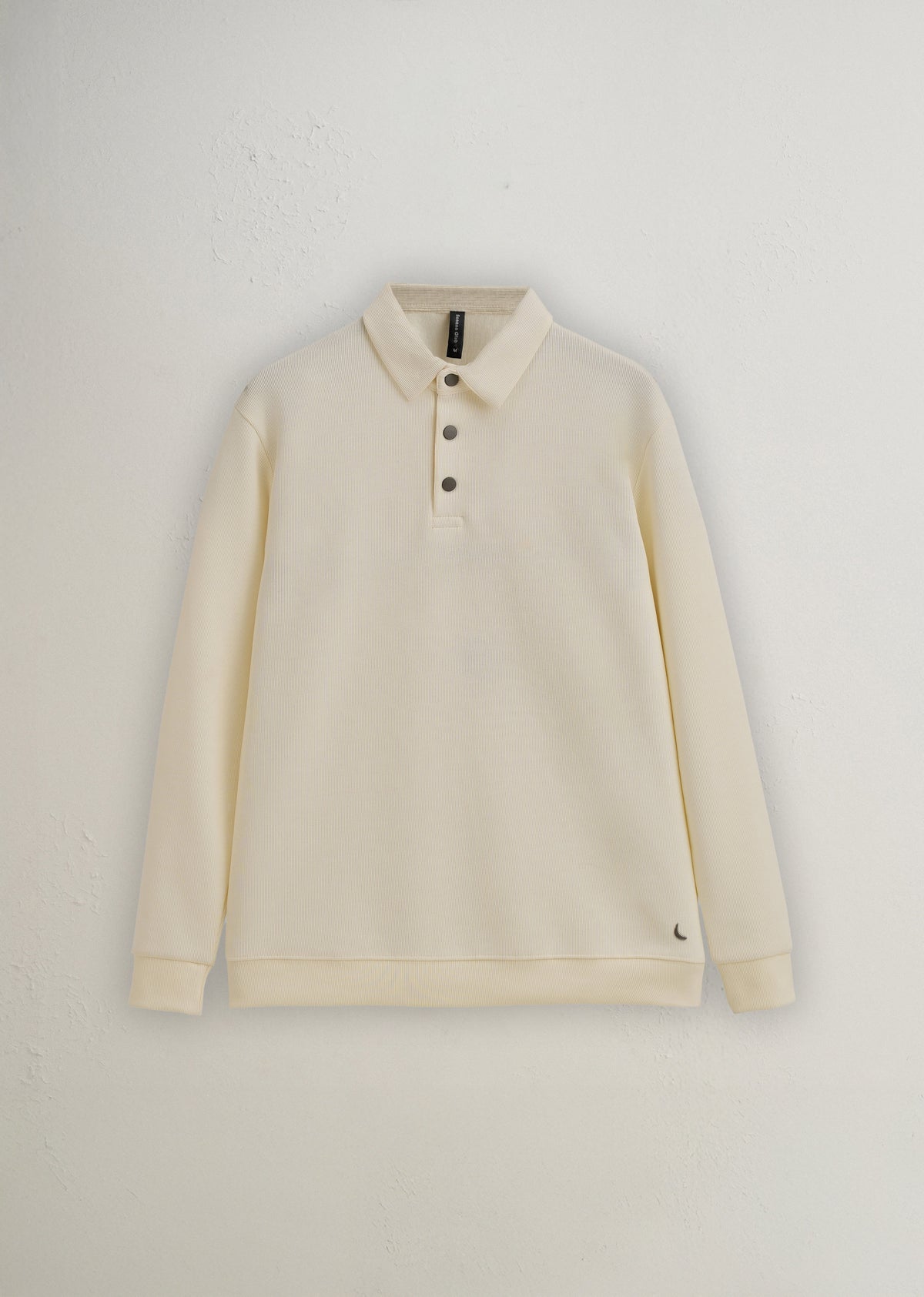 Cream Knitted Polo Sweatshirt