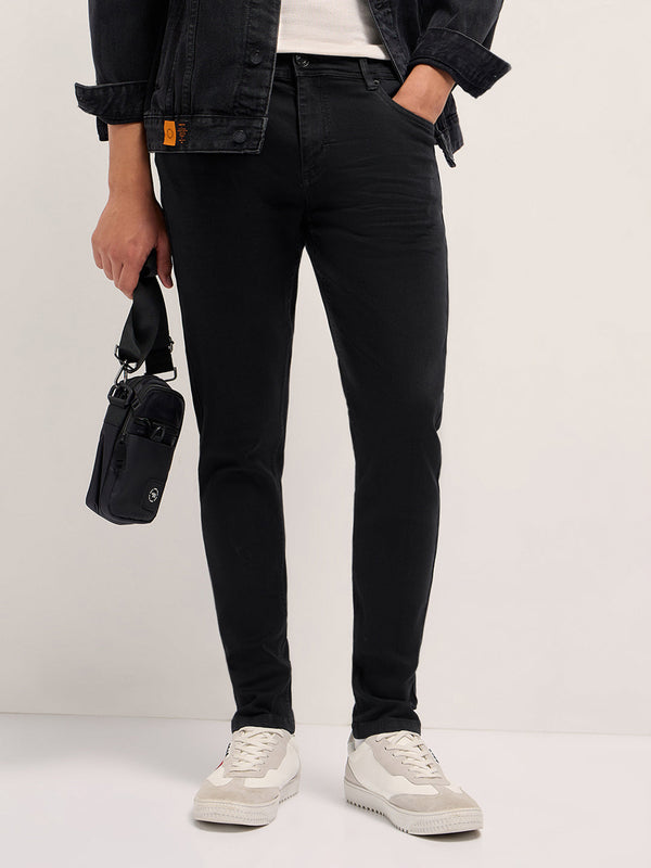 Black Mid-Rise Skinny Fit Jeans