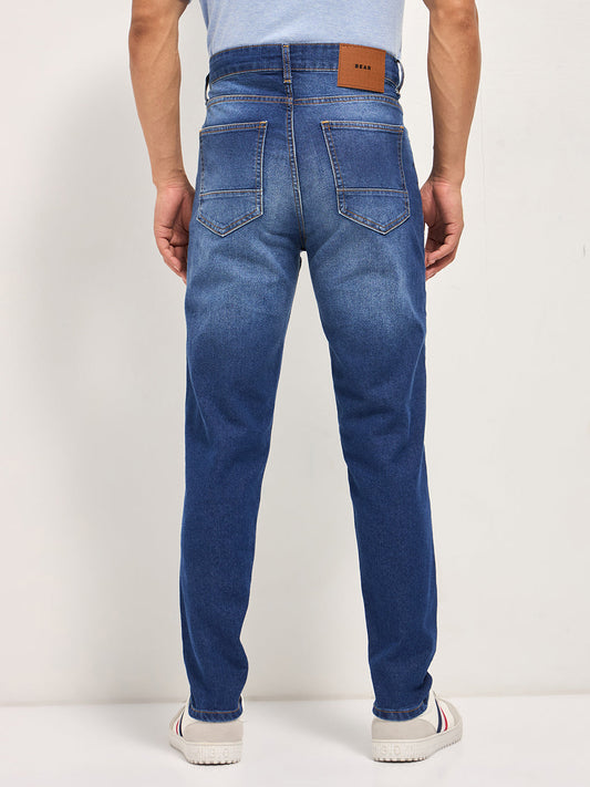 Blue with Light Fade Skinny Fit Mid-Rise Jeans