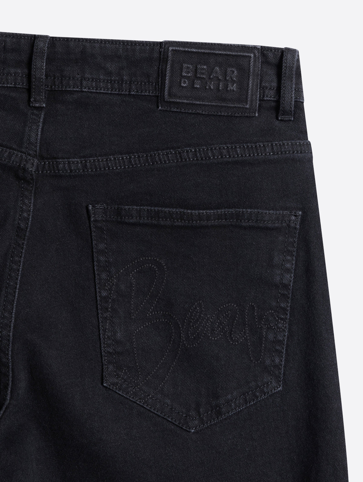 Black Mid-Rise Straight Fit Jeans with Light Fade