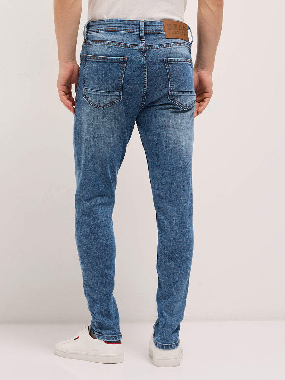 Mid Blue with Light Fade Skinny Fit Mid-Rise Jeans