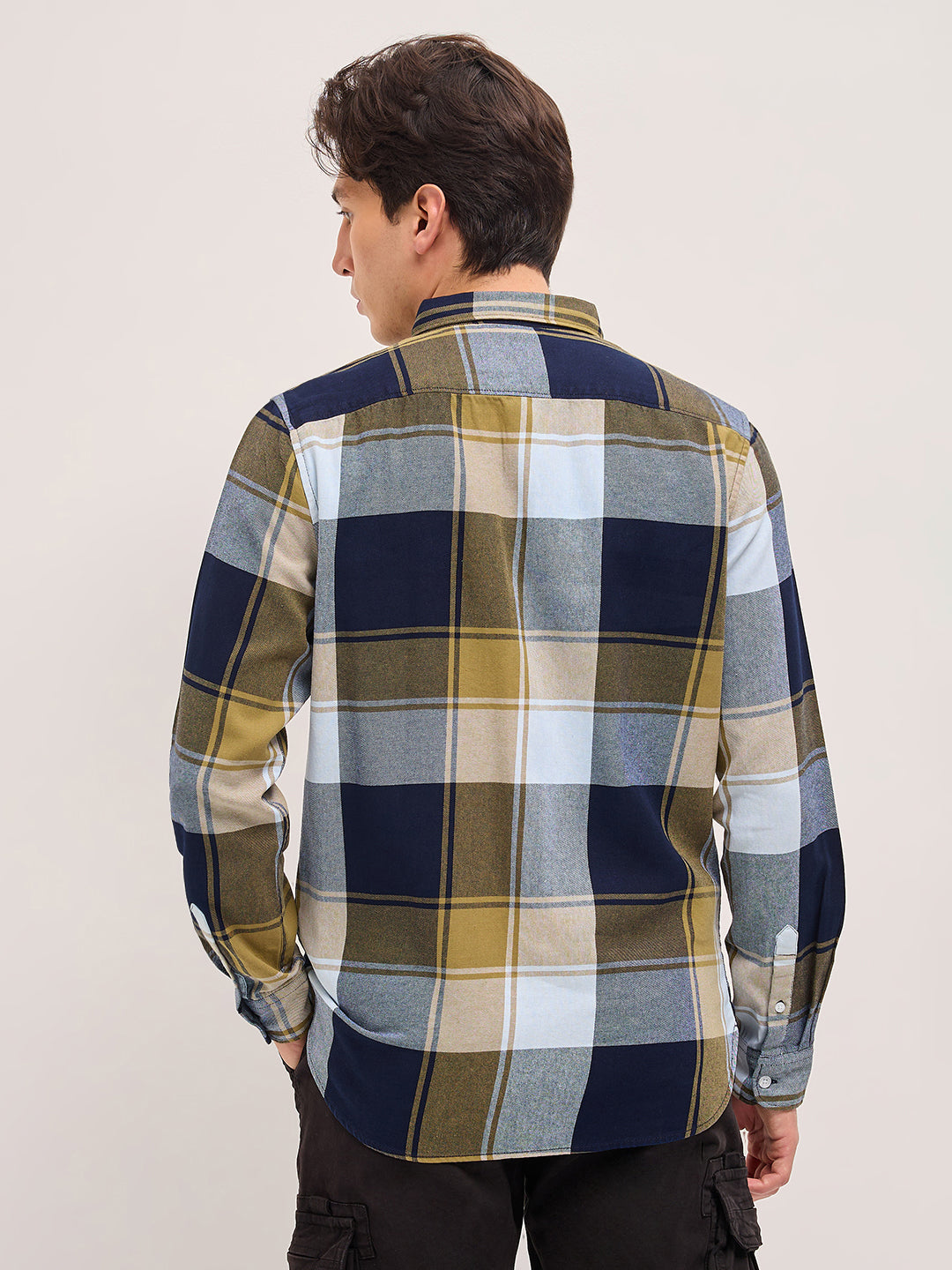 Multicolor Woven Checked Slim Fit Casual Shirt