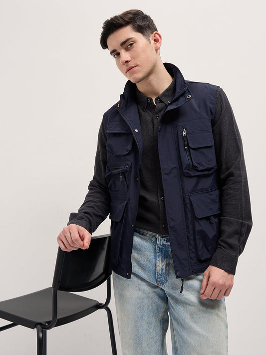 Navy Blue Outdoor Utility Multi-Pocket Vest