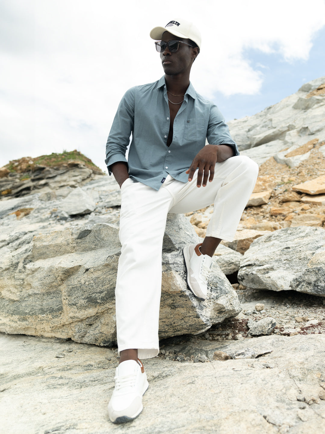 Teal Blue Cotton Linen Slim Fit Solid Casual Shirt
