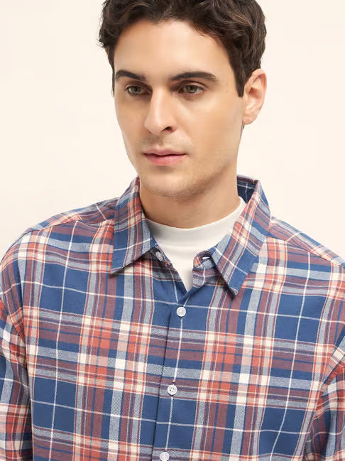 Blue Cotton Relaxed Shirt