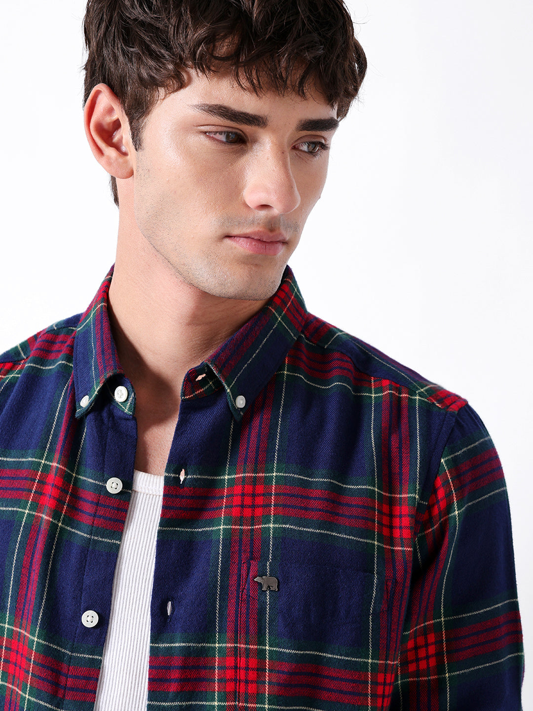 Multicolor Flannel Check Slim Fit Casual Shirt