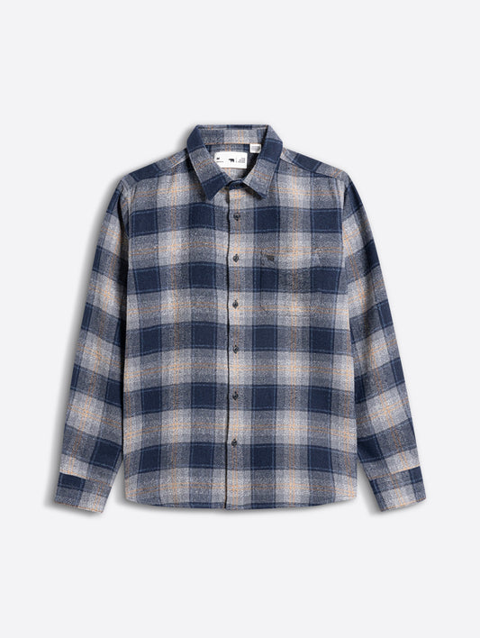 Blue Woven Check Regular Fit Flannel Casual Shirt