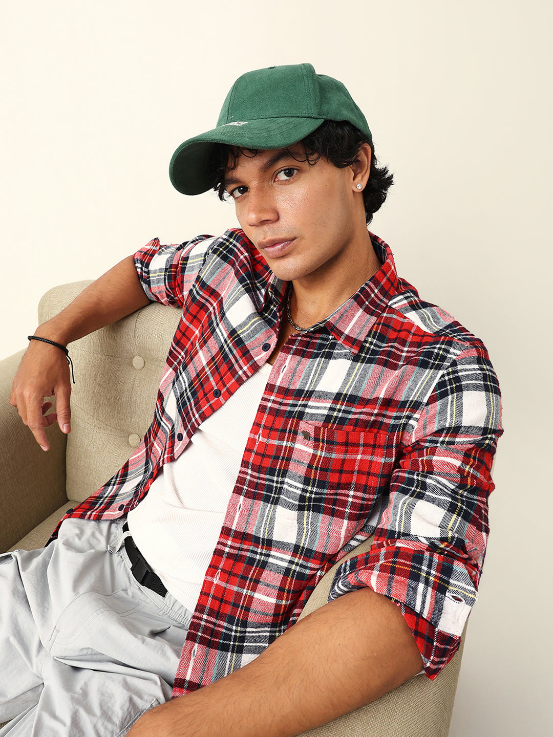 Multicolor Flannel Check Slim Fit Casual Shirt